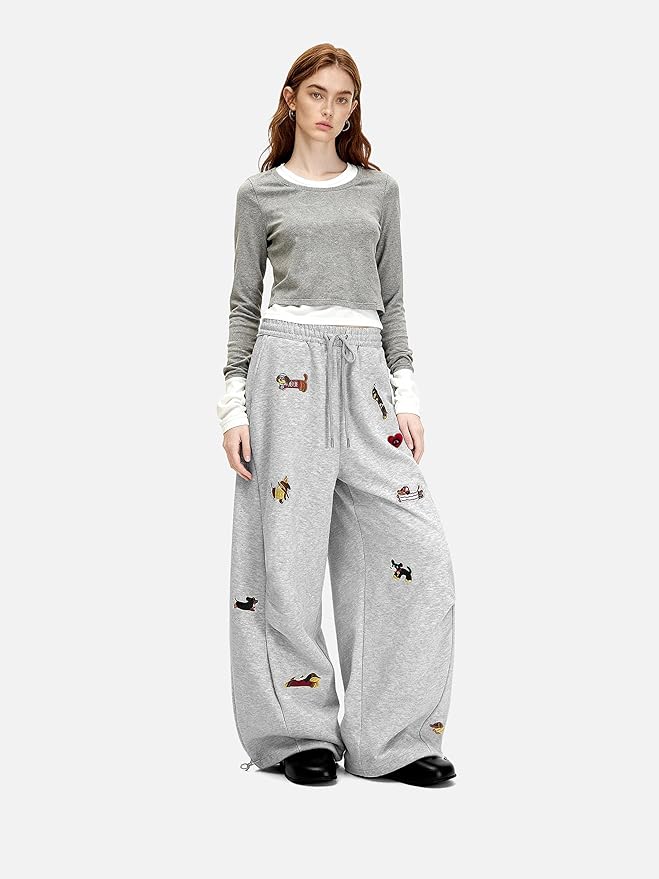 Women's Baggy Jogging Bottoms Dachshund Graphic Sweatpants Cotton Drawstring Casual Trousers